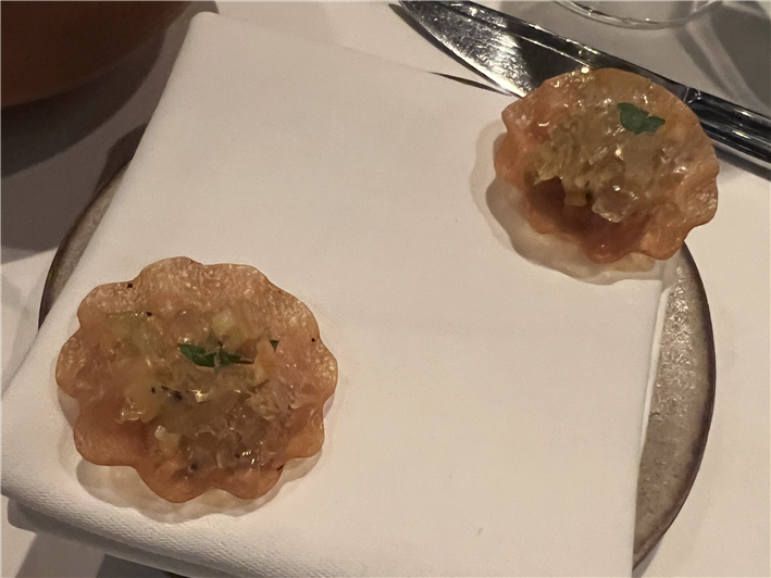 apple jelly and potato canapes